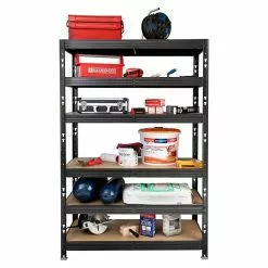 BAUHAUS Metall-Schwerlastregal L X B X H: 50 X 120 X 180 Cm, Traglast: 300 Kg/Boden, Stecken, Schwarz -Angebote Fliesen Store 12 6981