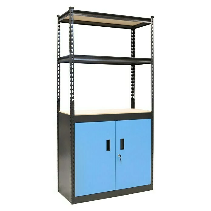 BAUHAUS Güde Metall-Schwerlastregal Mit Schrank L X B X H: 40 X 90 X 1.831 Cm, Anzahl Böden: 4 Stk., Stecken 2 BAUHAUS Güde Metall-Schwerlastregal Mit Schrank L X B X H: 40 X 90 X 1.831 Cm, Anzahl Böden: 4 Stk., Stecken – Bild 2