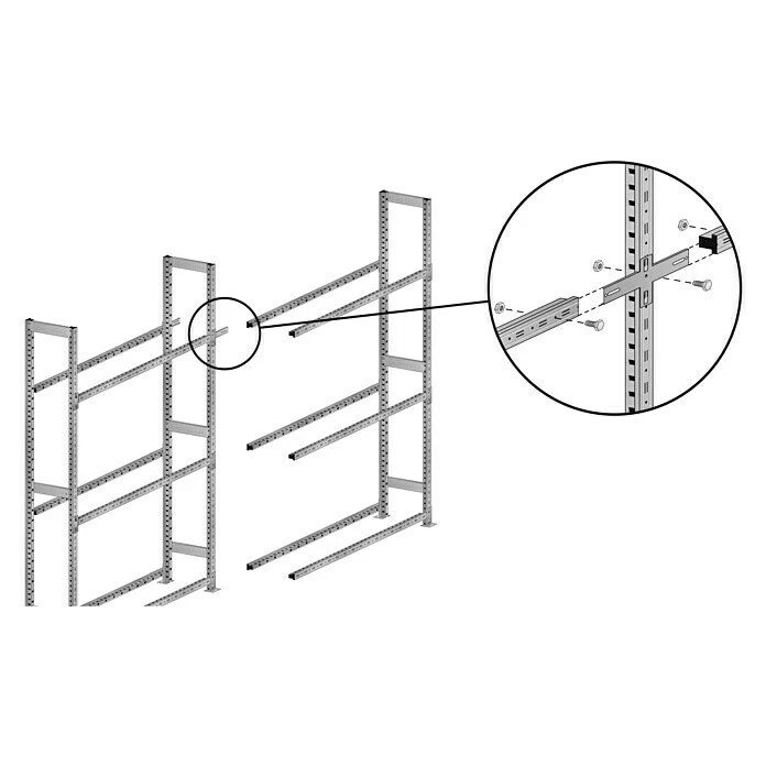 BAUHAUS Scholz System Regalknoten-Set Anbauelement 2 Stk., Verzinkt 2 BAUHAUS Scholz System Regalknoten-Set Anbauelement 2 Stk., Verzinkt – Bild 2