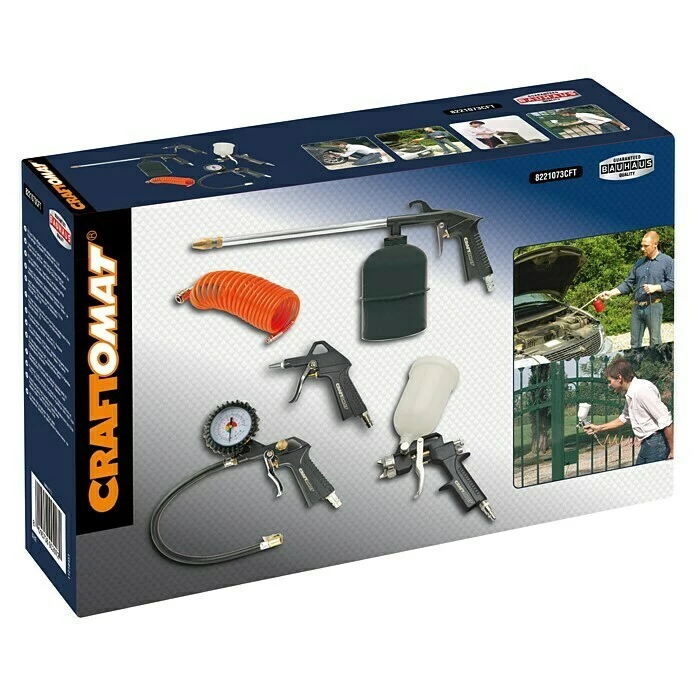 BAUHAUS Craftomat Druckluft-Set Betriebsdruck: 3 Bar - 10 Bar, 5 -tlg. 2 BAUHAUS Craftomat Druckluft-Set Betriebsdruck: 3 Bar - 10 Bar, 5 -tlg. – Bild 2