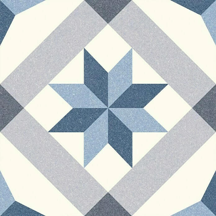BAUHAUS Feinsteinzeugfliese Vintage Rivera Menton 25 X 25 Cm, Weiß/Blau/Grau, Matt 1 BAUHAUS Feinsteinzeugfliese Vintage Rivera Menton 25 X 25 Cm, Weiß/Blau/Grau, Matt
