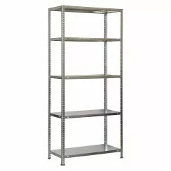 BAUHAUS Simonrack Simonclassic Metallregal Advantage L X B X H: 30 X 90 X 180 Cm, Traglast: 75 Kg/Boden, Anzahl Böden: 5 Stk., Schrauben, Silber
