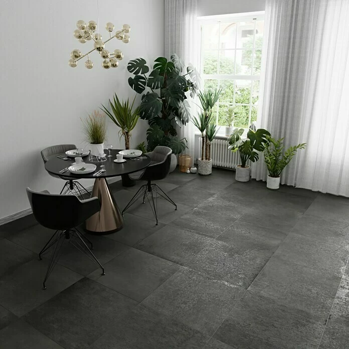 BAUHAUS Metallica Feinsteinzeugfliese Piombo 60 X 60 Cm, Anthrazit, Schimmernd 6 BAUHAUS Metallica Feinsteinzeugfliese Piombo 60 X 60 Cm, Anthrazit, Schimmernd – Bild 6