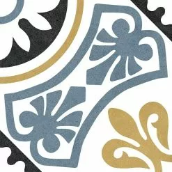 BAUHAUS Feinsteinzeugfliese Vintage Tiena 25 X 25 Cm, Blau/Weiß/Schwarz/Braun, Matt