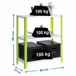 BAUHAUS Simonrack Homeclassic Metallregal L X B X H: 30 X 80 X 90 Cm, Traglast: 100 Kg/Boden, Anzahl Böden: 3 Stk., Schrauben, Grün -Angebote Fliesen Store 12 7622