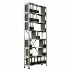 BAUHAUS Scholz Aktenregal Grundelement Länge: 1.250 Mm, Breite: 300 Mm, Höhe: 2.640 Mm, Traglast: 60 Kg/Boden, Anzahl Böden: 8 Stk.