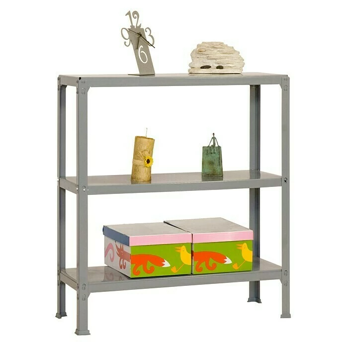 BAUHAUS Simonrack Homeclick Metallregal Plus L X B X H: 30 X 100 X 90 Cm, Traglast: 150 Kg/Boden, Anzahl Böden: 3 Stk., Stecken, Grau 2 BAUHAUS Simonrack Homeclick Metallregal Plus L X B X H: 30 X 100 X 90 Cm, Traglast: 150 Kg/Boden, Anzahl Böden: 3 Stk., Stecken, Grau – Bild 2