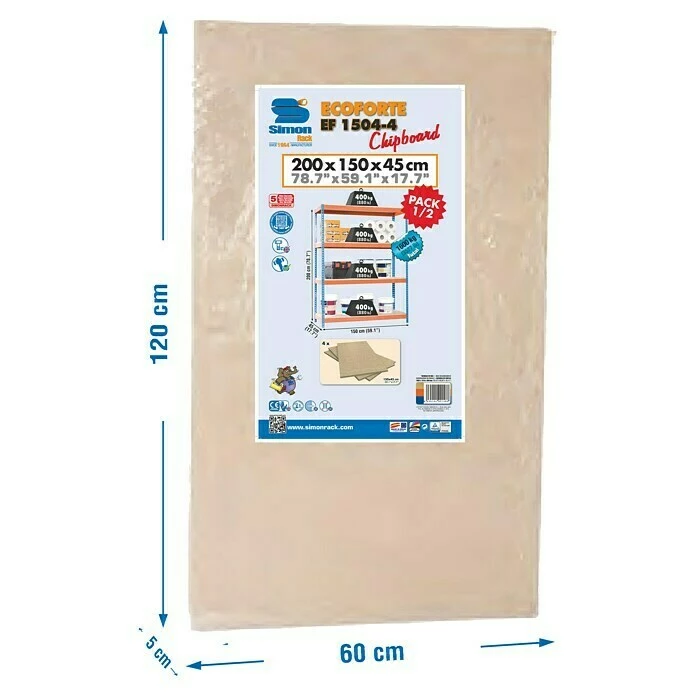 BAUHAUS Simonrack Ecoforte Metall-Schwerlastregal L X B X H: 45 X 180 X 200 Cm, Traglast: 400 Kg/Boden, Anzahl Böden: 5 Stk., Stecken, Blau/Orange 3 BAUHAUS Simonrack Ecoforte Metall-Schwerlastregal L X B X H: 45 X 180 X 200 Cm, Traglast: 400 Kg/Boden, Anzahl Böden: 5 Stk., Stecken, Blau/Orange – Bild 3