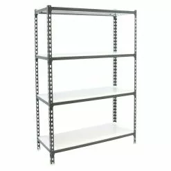 BAUHAUS Simonrack Simonclick Metallregal Super Plus L X B X H: 50 X 110 X 150 Cm, Traglast: 180 Kg/Boden, Anzahl Böden: 4 Stk., Stecken, Anthrazit/Weiß