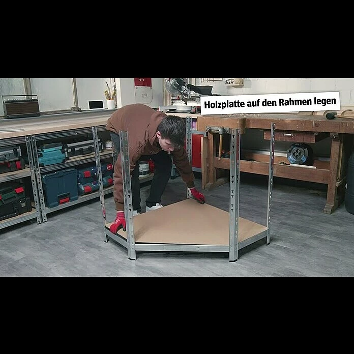 BAUHAUS Regalux Metall-Eckregal L X B X H: 40 X 90 X 180 Cm, Traglast: 175 Kg/Boden 4 BAUHAUS Regalux Metall-Eckregal L X B X H: 40 X 90 X 180 Cm, Traglast: 175 Kg/Boden – Bild 4