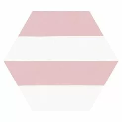BAUHAUS Feinsteinzeugfliese Hexagon Porto Capri Rose 22 X 25 Cm, Weiß/Rosa, Matt