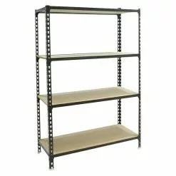 BAUHAUS Simonrack Maderclick Metallregal Plus L X B X H: 30 X 100 X 150 Cm, Traglast: 150 Kg/Boden, Anzahl Böden: 4, Stecken, Anthrazitgrau