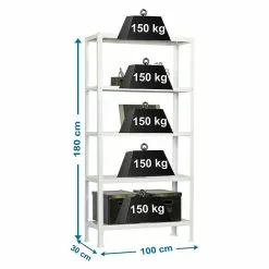 BAUHAUS Simonrack Homeclick Metallregal Plus L X B X H: 30 X 100 X 180 Cm, Traglast: 150 Kg/Boden, Anzahl Böden: 5 Stk., Stecken, Weiß 7 BAUHAUS Simonrack Homeclick Metallregal Plus L X B X H: 30 X 100 X 180 Cm, Traglast: 150 Kg/Boden, Anzahl Böden: 5 Stk., Stecken, Weiß -Angebote Fliesen Store 12 7717