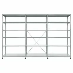 BAUHAUS Scholz Metall-Lagerregal SE Länge: 400 Mm, Breite: 3.070 Mm, Höhe: 2.280 Mm, Traglast: 140 Kg/Boden, Anzahl Böden: 6 Stk.