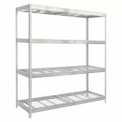BAUHAUS Simonrack Ecoforte Metall-Schwerlastregal Rex L X B X H: 60 X 180 X 200 Cm, Traglast: 400 Kg/Boden, Anzahl Böden: 4 Stk., Silber