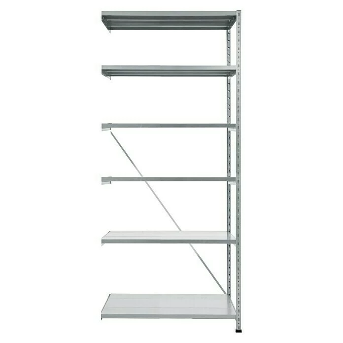 BAUHAUS Scholz Metall-Lagerregal Grundelement Länge: 1.000 Mm, Breite: 850 Mm, Höhe: 2.280 Mm, Traglast: 360 Kg/Boden, Anzahl Böden: 6 Stk. 5 BAUHAUS Scholz Metall-Lagerregal Grundelement Länge: 1.000 Mm, Breite: 850 Mm, Höhe: 2.280 Mm, Traglast: 360 Kg/Boden, Anzahl Böden: 6 Stk. – Bild 5