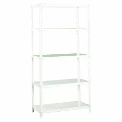 BAUHAUS Simonrack Comfort Metallregal L X B X H: 40 X 100 X 200 Cm, Traglast: 100 Kg/Boden, Anzahl Böden: 5 Stk., Schrauben, Weiß