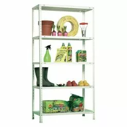 BAUHAUS Simonrack Comfort Metallregal L X B X H: 40 X 100 X 200 Cm, Traglast: 100 Kg/Boden, Anzahl Böden: 5 Stk., Schrauben, Weiß -Angebote Fliesen Store 12 7802