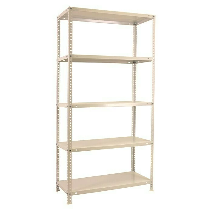 BAUHAUS Simonrack Comfort Metallregal L X B X H: 40 X 90 X 180 Cm, Traglast: 100 Kg/Boden, Anzahl Böden: 5, Schrauben, Weiß 1 BAUHAUS Simonrack Comfort Metallregal L X B X H: 40 X 90 X 180 Cm, Traglast: 100 Kg/Boden, Anzahl Böden: 5, Schrauben, Weiß