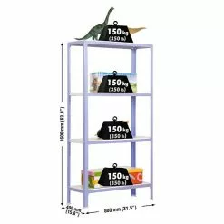 BAUHAUS Simonrack Homeclick Metallregal Mini L X B X H: 40 X 80 X 160 Cm, Traglast: 150 Kg/Boden, Anzahl Böden: 4 Stk., Lila -Angebote Fliesen Store 12 7898