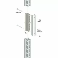 BAUHAUS Scholz System Regalverbindung 2 Kerne, 2 Verbinder, 4 Schrauben, 4 Muttern