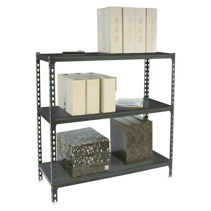 BAUHAUS Simonrack Simonclick Metallregal Super Plus L X B X H: 40 X 110 X 90 Cm, Traglast: 180 Kg/Boden, Anzahl Böden: 3 Stk., Stecken, Anthrazit 2 BAUHAUS Simonrack Simonclick Metallregal Super Plus L X B X H: 40 X 110 X 90 Cm, Traglast: 180 Kg/Boden, Anzahl Böden: 3 Stk., Stecken, Anthrazit – Bild 2