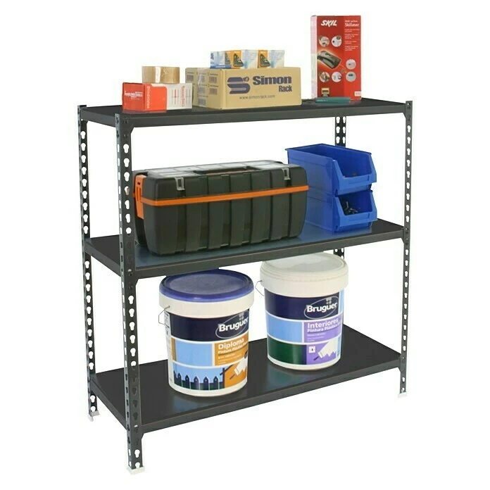 BAUHAUS Simonrack Simonclick Metallregal Super Plus L X B X H: 40 X 110 X 90 Cm, Traglast: 180 Kg/Boden, Anzahl Böden: 3 Stk., Stecken, Anthrazit 3 BAUHAUS Simonrack Simonclick Metallregal Super Plus L X B X H: 40 X 110 X 90 Cm, Traglast: 180 Kg/Boden, Anzahl Böden: 3 Stk., Stecken, Anthrazit – Bild 3