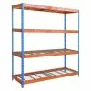BAUHAUS Simonrack Ecoforte Metall-Schwerlastregal Rex L X B X H: 60 X 180 X 200 Cm, Traglast: 400 Kg/Boden, Anzahl Böden: 4 Stk., Blau/Orange