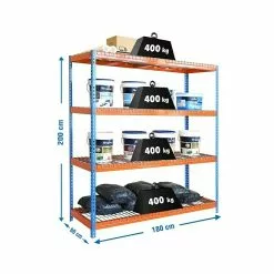 BAUHAUS Simonrack Ecoforte Metall-Schwerlastregal Rex L X B X H: 60 X 180 X 200 Cm, Traglast: 400 Kg/Boden, Anzahl Böden: 4 Stk., Blau/Orange 5 BAUHAUS Simonrack Ecoforte Metall-Schwerlastregal Rex L X B X H: 60 X 180 X 200 Cm, Traglast: 400 Kg/Boden, Anzahl Böden: 4 Stk., Blau/Orange -Angebote Fliesen Store 12 7919