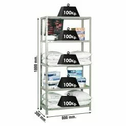 BAUHAUS Simonrack Comfort Metallregal L X B X H: 30 X 80 X 180 Cm, Traglast: 100 Kg/Boden, Anzahl Böden: 5, Schrauben, Grau 6 BAUHAUS Simonrack Comfort Metallregal L X B X H: 30 X 80 X 180 Cm, Traglast: 100 Kg/Boden, Anzahl Böden: 5, Schrauben, Grau -Angebote Fliesen Store 12 7929