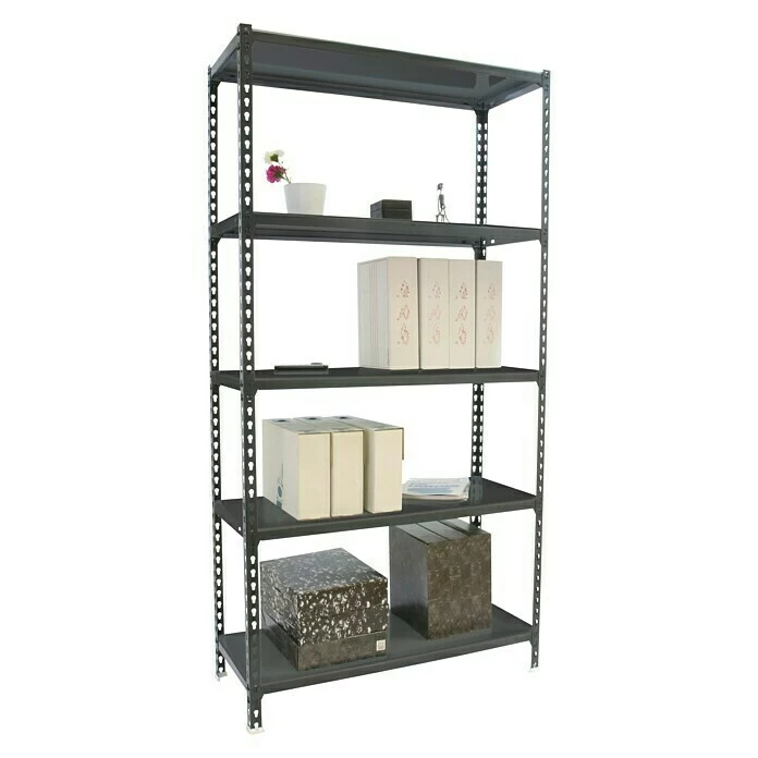 BAUHAUS Simonrack Simonclick Metallregal L X B X H: 50 X 100 X 200 Cm, Traglast: 180 Kg/Boden, Anzahl Böden: 5 Stk., Stecken, Anthrazit 2 BAUHAUS Simonrack Simonclick Metallregal L X B X H: 50 X 100 X 200 Cm, Traglast: 180 Kg/Boden, Anzahl Böden: 5 Stk., Stecken, Anthrazit – Bild 2