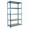 BAUHAUS Simonrack Simonclick Metallregal L X B X H: 40 X 90 X 180 Cm, Traglast: 180 Kg/Boden, Anzahl Böden: 5 Stk., Stecken, Blau