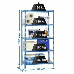 BAUHAUS Simonrack Simonclick Metallregal L X B X H: 40 X 90 X 180 Cm, Traglast: 180 Kg/Boden, Anzahl Böden: 5 Stk., Stecken, Blau 9 BAUHAUS Simonrack Simonclick Metallregal L X B X H: 40 X 90 X 180 Cm, Traglast: 180 Kg/Boden, Anzahl Böden: 5 Stk., Stecken, Blau -Angebote Fliesen Store 12 7956