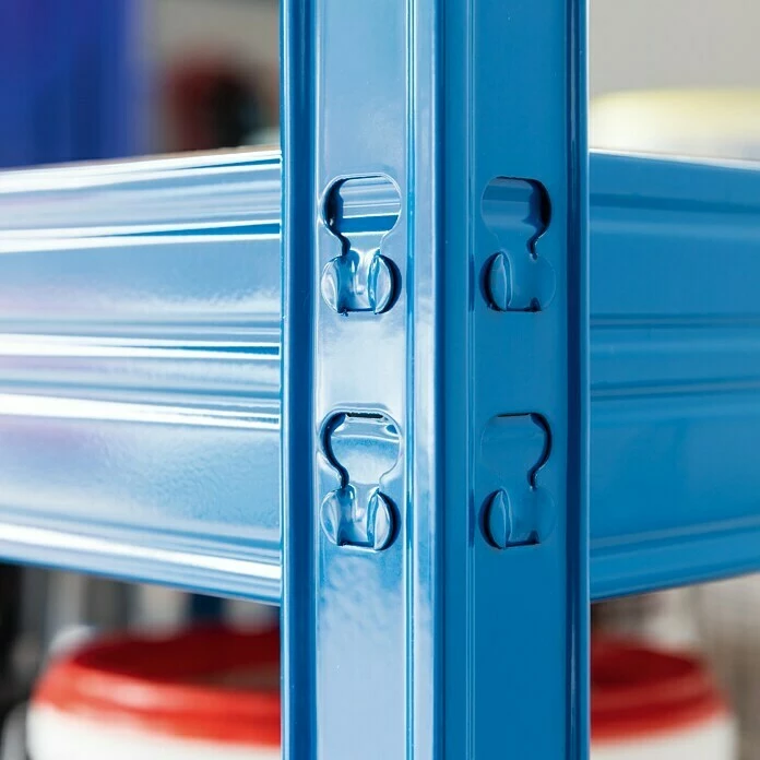 BAUHAUS Regalux Metall-Schwerlastregal Mega L X B X H: 70 X 240 X 200 Cm, Traglast: 450 Kg/Boden, Anzahl Böden: 5 Stk., Stecken, Blau 3 BAUHAUS Regalux Metall-Schwerlastregal Mega L X B X H: 70 X 240 X 200 Cm, Traglast: 450 Kg/Boden, Anzahl Böden: 5 Stk., Stecken, Blau – Bild 3