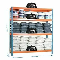 BAUHAUS Simonrack Simonforte Metall-Schwerlastregal L X B X H: 60 X 150 X 200 Cm, Traglast: 600 Kg/Boden, Anzahl Böden: 4, Blau/Orange -Angebote Fliesen Store 12 7990