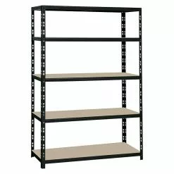 BAUHAUS Regalux Metall-Schwerlastregal XL L X B X H: 50 X 120 X 180 Cm, Traglast: 290 Kg/Boden, Anzahl Böden: 5 Stk., Stecken, Schwarz