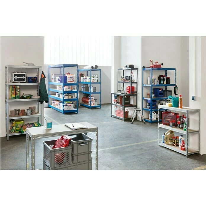 BAUHAUS Regalux Metall-Schwerlastregal XL L X B X H: 50 X 120 X 180 Cm, Traglast: 290 Kg/Boden, Anzahl Böden: 5 Stk., Stecken, Schwarz 4 BAUHAUS Regalux Metall-Schwerlastregal XL L X B X H: 50 X 120 X 180 Cm, Traglast: 290 Kg/Boden, Anzahl Böden: 5 Stk., Stecken, Schwarz – Bild 4