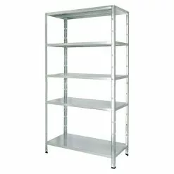 BAUHAUS Regalux Metallregal L X B X H: 45 X 100 X 188 Cm, Traglast: 65 Kg/Boden, Silber
