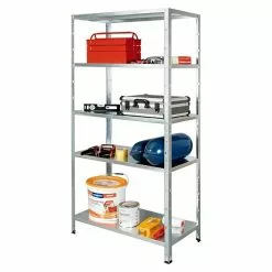 BAUHAUS Regalux Metallregal L X B X H: 45 X 100 X 188 Cm, Traglast: 65 Kg/Boden, Silber -Angebote Fliesen Store 12 8006