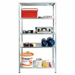 BAUHAUS Regalux Metallregal L X B X H: 45 X 100 X 188 Cm, Traglast: 65 Kg/Boden, Silber -Angebote Fliesen Store 12 8007