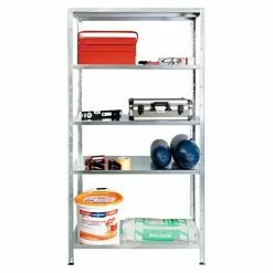 BAUHAUS Regalux Metallregal L X B X H: 45 X 100 X 188 Cm, Traglast: 65 Kg/Boden, Silber -Angebote Fliesen Store 12 8008