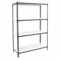 BAUHAUS Simonrack Simonclick Metallregal L X B X H: 40 X 100 X 150 Cm, Traglast: 180 Kg/Boden, Anzahl Böden: 4 Stk., Stecken, Anthrazit/Weiß