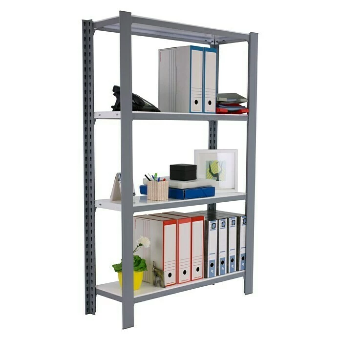 BAUHAUS Simonrack Simonoffice Aktenregal Grundelement L X B X H: 30 X 90 X 150 Cm, Traglast: 200 Kg/Boden, Anzahl Böden: 4, Grau 2 BAUHAUS Simonrack Simonoffice Aktenregal Grundelement L X B X H: 30 X 90 X 150 Cm, Traglast: 200 Kg/Boden, Anzahl Böden: 4, Grau – Bild 2