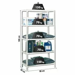 BAUHAUS Simonrack Simonclick Metallregal L X B X H: 30 X 90 X 180 Cm, Traglast: 150 Kg/Boden, Anzahl Böden: 5 Stk., Stecken, Weiß 5 BAUHAUS Simonrack Simonclick Metallregal L X B X H: 30 X 90 X 180 Cm, Traglast: 150 Kg/Boden, Anzahl Böden: 5 Stk., Stecken, Weiß -Angebote Fliesen Store 12 8092