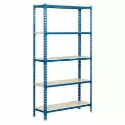 BAUHAUS Simonrack Simonclick Metallregal Plus L X B X H: 50 X 100 X 200 Cm, Traglast: 180 Kg/Boden, Anzahl Böden: 5 Stk., Stecken, Blau/Weiß