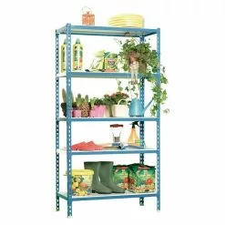 BAUHAUS Simonrack Simonclick Metallregal Plus L X B X H: 50 X 100 X 200 Cm, Traglast: 180 Kg/Boden, Anzahl Böden: 5 Stk., Stecken, Blau/Weiß -Angebote Fliesen Store 12 8105