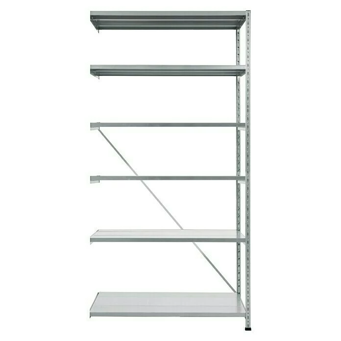 BAUHAUS Scholz Metall-Lagerregal Anbauelement Länge: 300 Mm, Breite: 1.010 Mm, Höhe: 2.280 Mm, Traglast: 100 Kg/Boden, Anzahl Böden: 6 Stk. 1 BAUHAUS Scholz Metall-Lagerregal Anbauelement Länge: 300 Mm, Breite: 1.010 Mm, Höhe: 2.280 Mm, Traglast: 100 Kg/Boden, Anzahl Böden: 6 Stk.