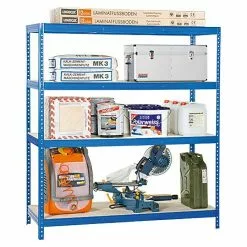 BAUHAUS Regalux Metall-Schwerlastregal XXL L X B X H: 60 X 160 X 185 Cm, Traglast: 350 Kg/Boden, Anzahl Böden: 4 Stk., Stecken, Blau -Angebote Fliesen Store 12 8159