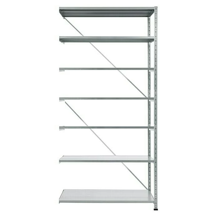 BAUHAUS Scholz Metall-Lagerregal Anbauelement Länge: 500 Mm, Breite: 1.210 Mm, Höhe: 3.000 Mm, Traglast: 150 Kg/Boden, Anzahl Böden: 7 Stk. 1 BAUHAUS Scholz Metall-Lagerregal Anbauelement Länge: 500 Mm, Breite: 1.210 Mm, Höhe: 3.000 Mm, Traglast: 150 Kg/Boden, Anzahl Böden: 7 Stk.
