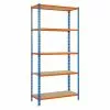 BAUHAUS Simonrack Maderclick Metallregal L X B X H: 40 X 90 X 180 Cm, Traglast: 150 Kg/Boden, Anzahl Böden: 5, Stecken, Blau/Orange